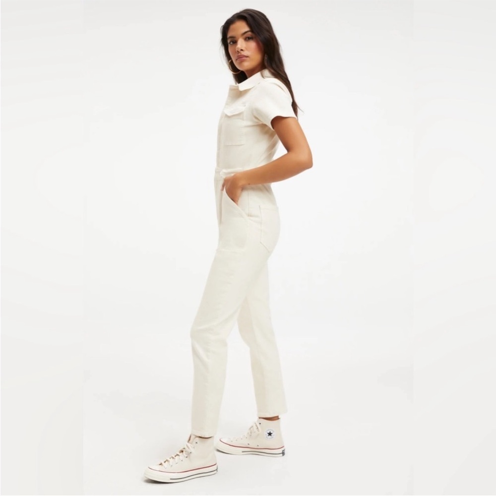 Good American Fit For Success Military Jumpsuit off white /Cream size Small - Picture 4 of 16
